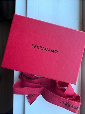 Authentic Ferragamo Red Shoe Box and Branded Ribbon Replacement Packaging⁠
